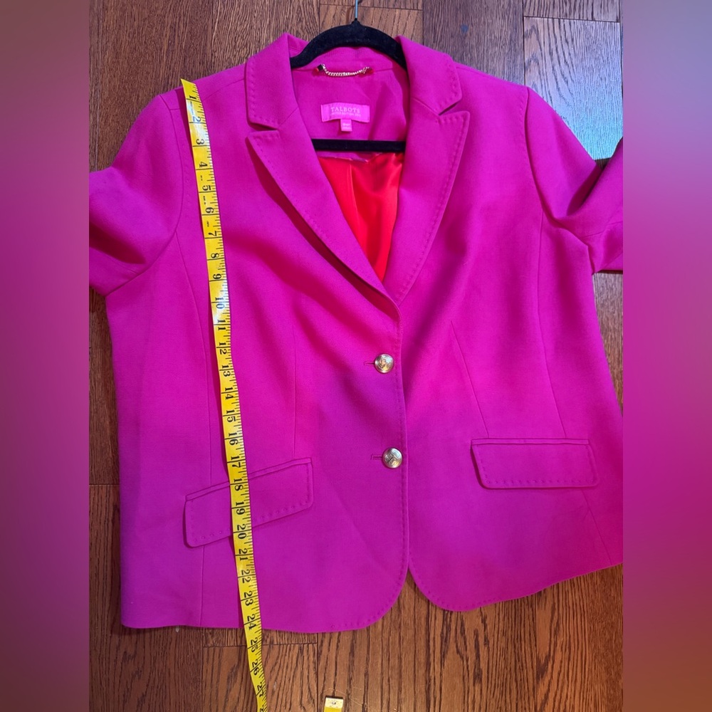 Talbots Fuchsia Pink Classic Blazer with Gold Buttons - Picture 13 of 14